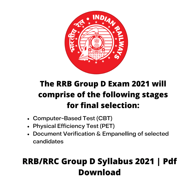 RRB/RRC Group D Syllabus 2021 | Pdf Download