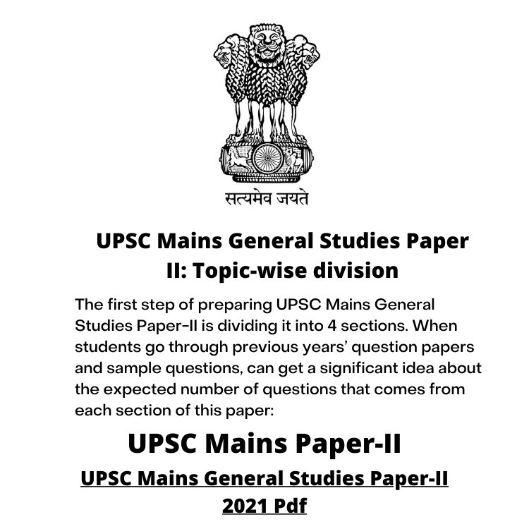 UPSC Mains General Studies Paper-II