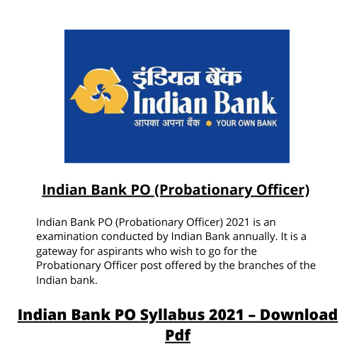 Indian Bank PO (Probationary Officer)