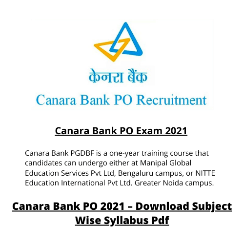 Canara Bank PO Exam 2021