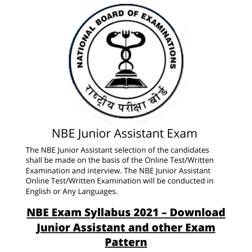 NBE Junior Assistant Exam