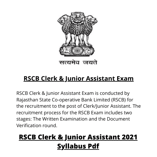 RSCB Clerk & Junior Assistant Exam