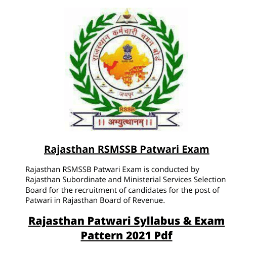 Rajasthan RSMSSB Patwari Exam