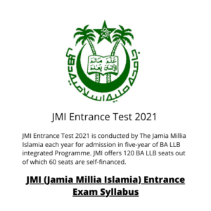 JMI (Jamia Millia Islamia) Entrance Exam Syllabus - SYLLABUS DEKHO