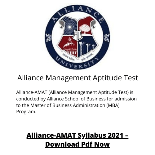 Alliance Undergraduate Management Aptitude Test Syllabus