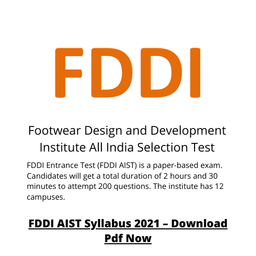 Footwear Design and Development Institute All India Selection Test