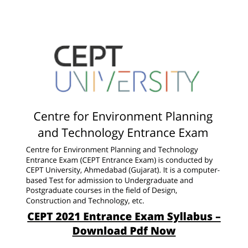 Centre for Environment Planning and Technology Entrance Exam
