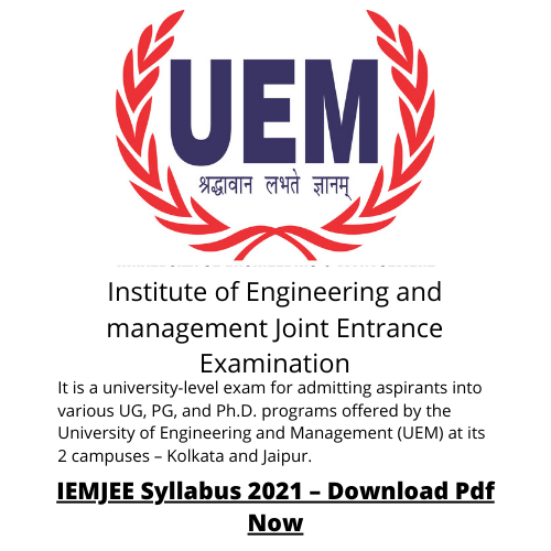 Institute of Engineering and management Joint Entrance Examination